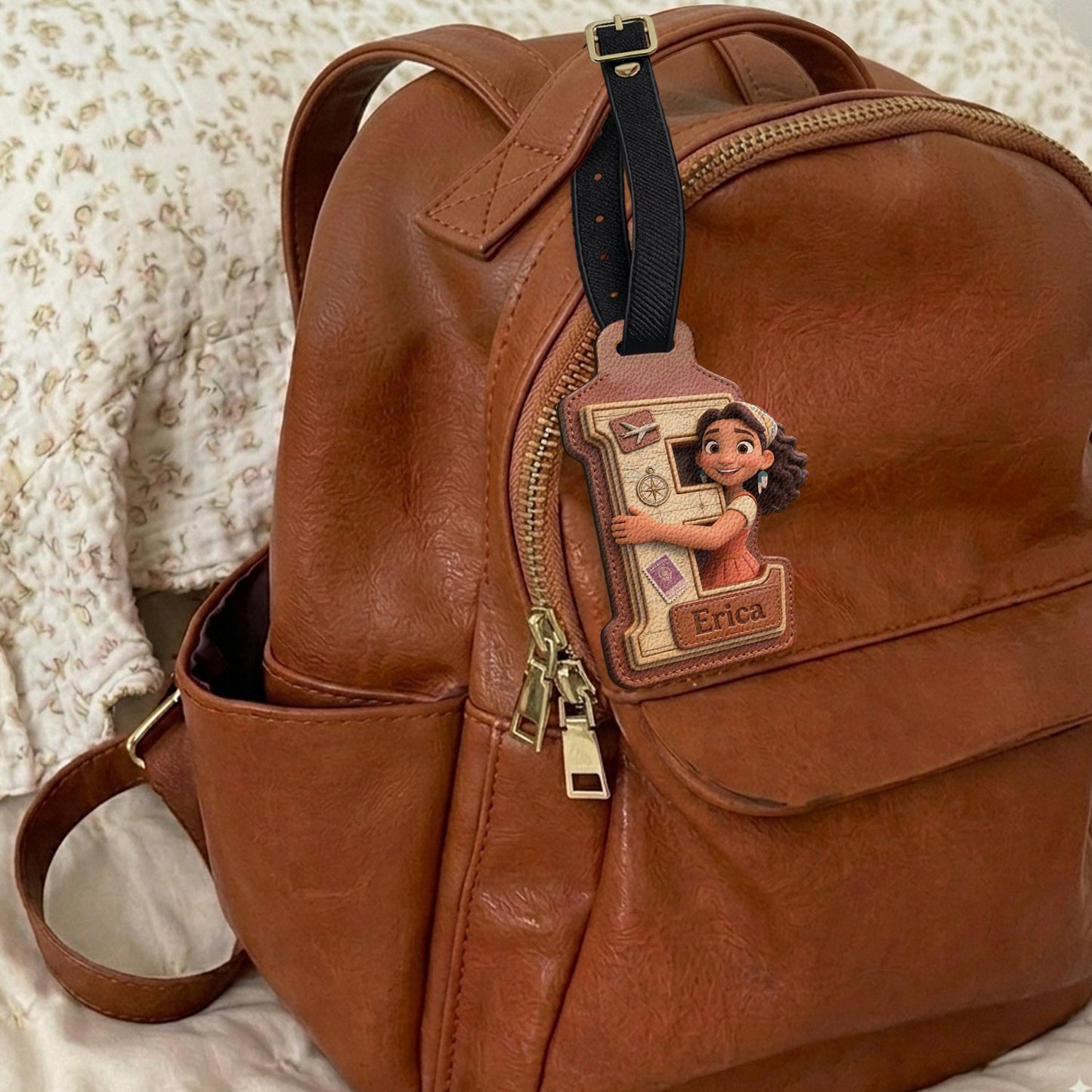 Custom Any Photo Initial Name Letter - Personalized Travelling Luggage Tag