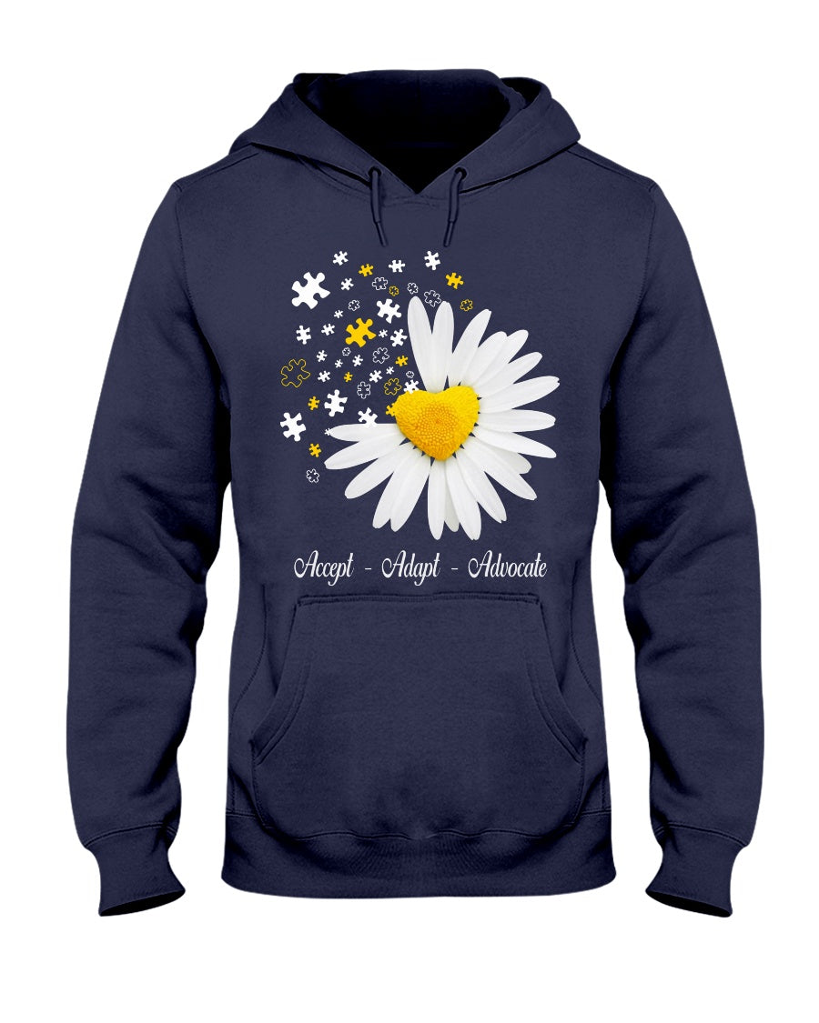 Accept Adapt Advocate - Autism Awareness T-shirt and Hoodie 0520