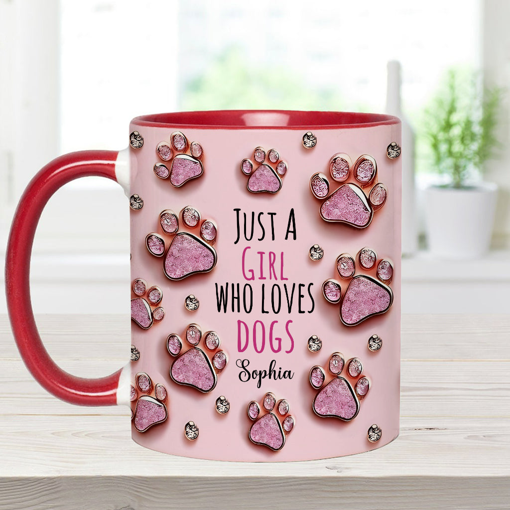 Just A Girl Who Loves Dogs - Personalized Dog Accent Mug