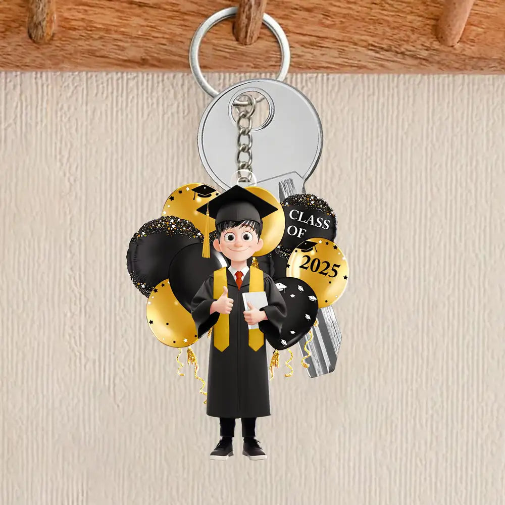 Custom Graduation Keychain - Acrylic Keychain with Custom Name - Perfect Graduation Gift for Students