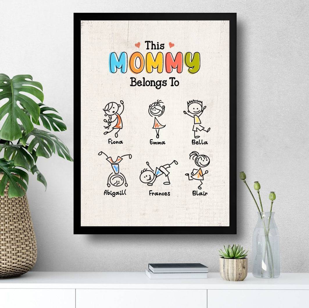 This Grandma Belongs To Drawing Personalized Poster or Canvas