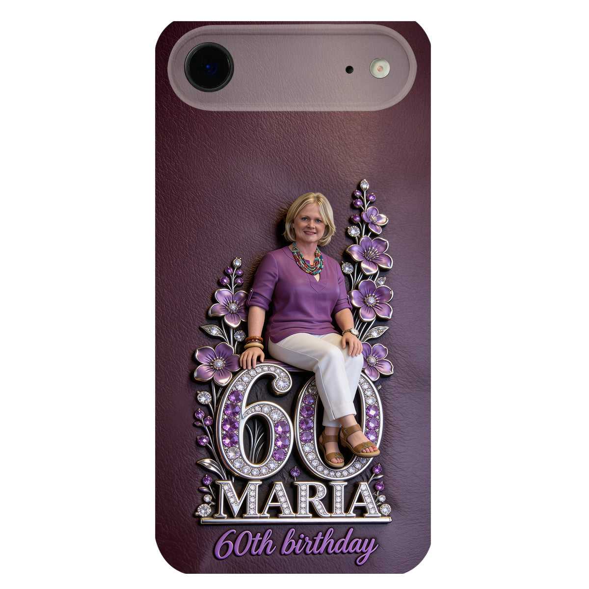 Custom Any Photo Perfect Gift For Mom, Grandma - Personalized Birthday 3D Embossed Leather Phone Case