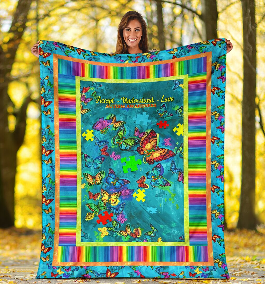 Accept Understand Love Autism Awareness Blanket 0622