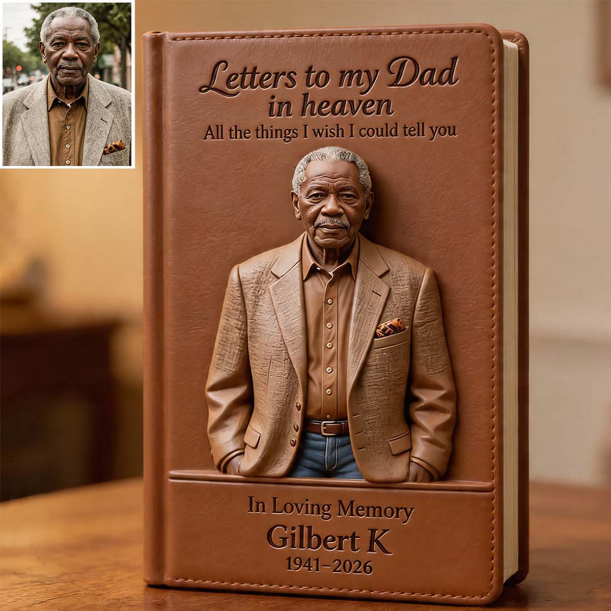 Letter To Heaven - Personalized Memorial Leather Journal