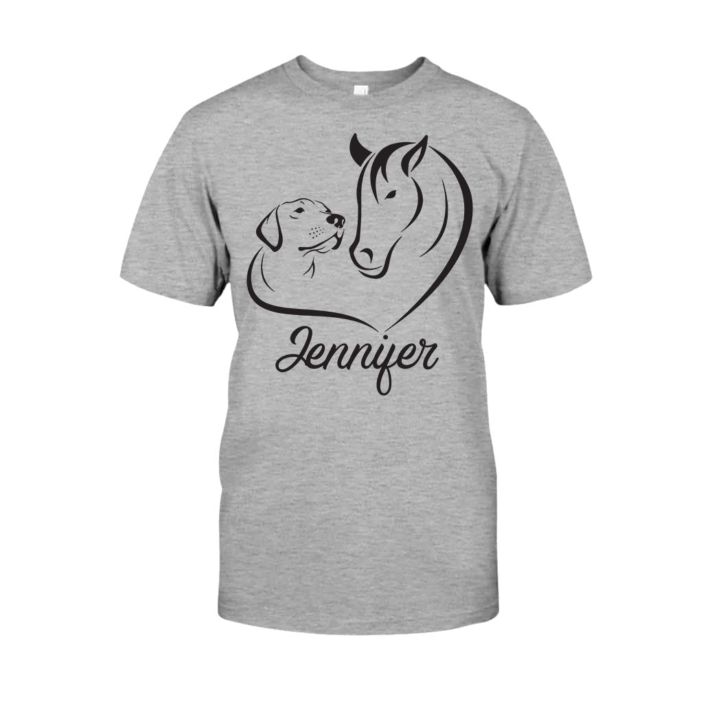 Horse And Dog - Personalized Horse T-shirt And Hoodie