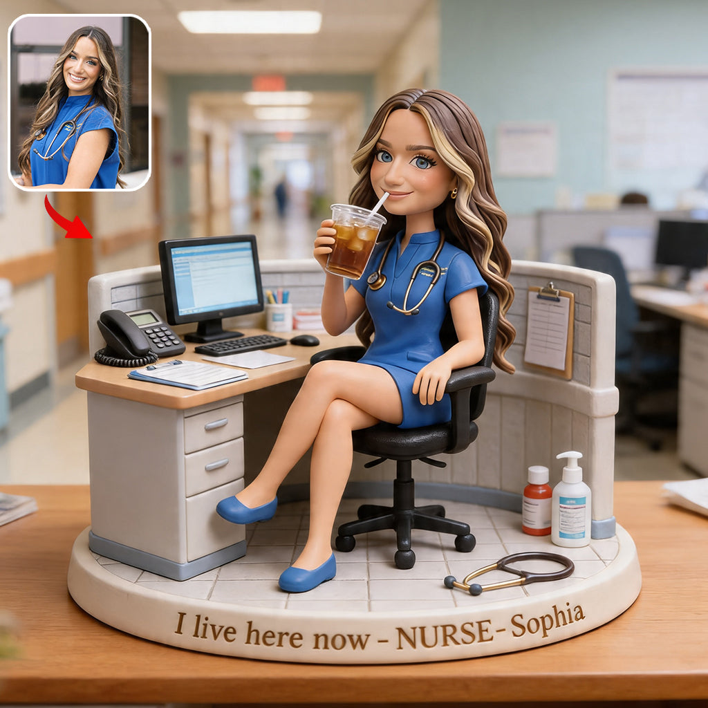Custom Any Photo I Live Here Now - Personalized Nurse Custom Shaped Acrylic Plaque