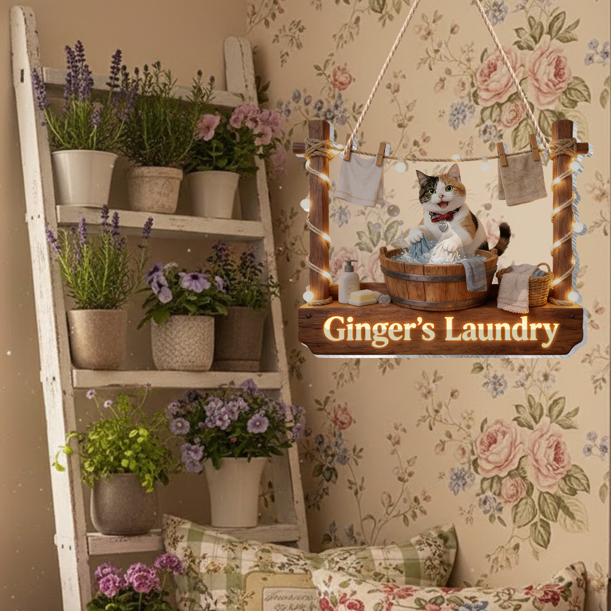 Laundry Boss - Personalized Cat LED Light Acrylic Sign