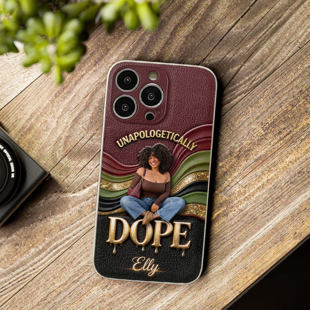 Happy Juneteeth, Black History, Black Pride - Personalized African American 3D Embossed Leather Phone Case