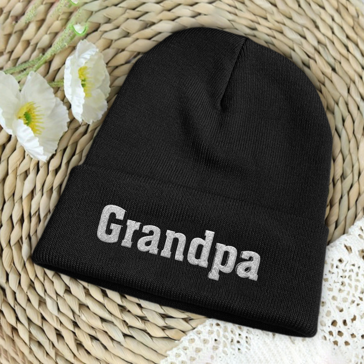 Custom Name - Personalized Grandpa Embroidered Beanie