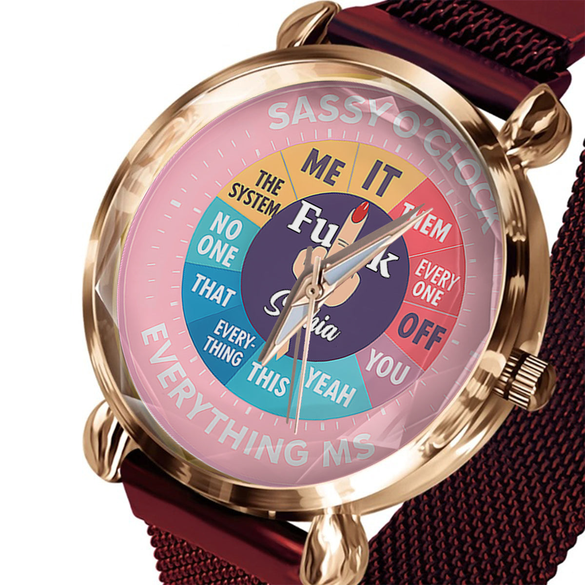 F*ck O'Clock Watch, Funny Gift For Her, Friends - Personalized Sarcasm Women Hand Watch