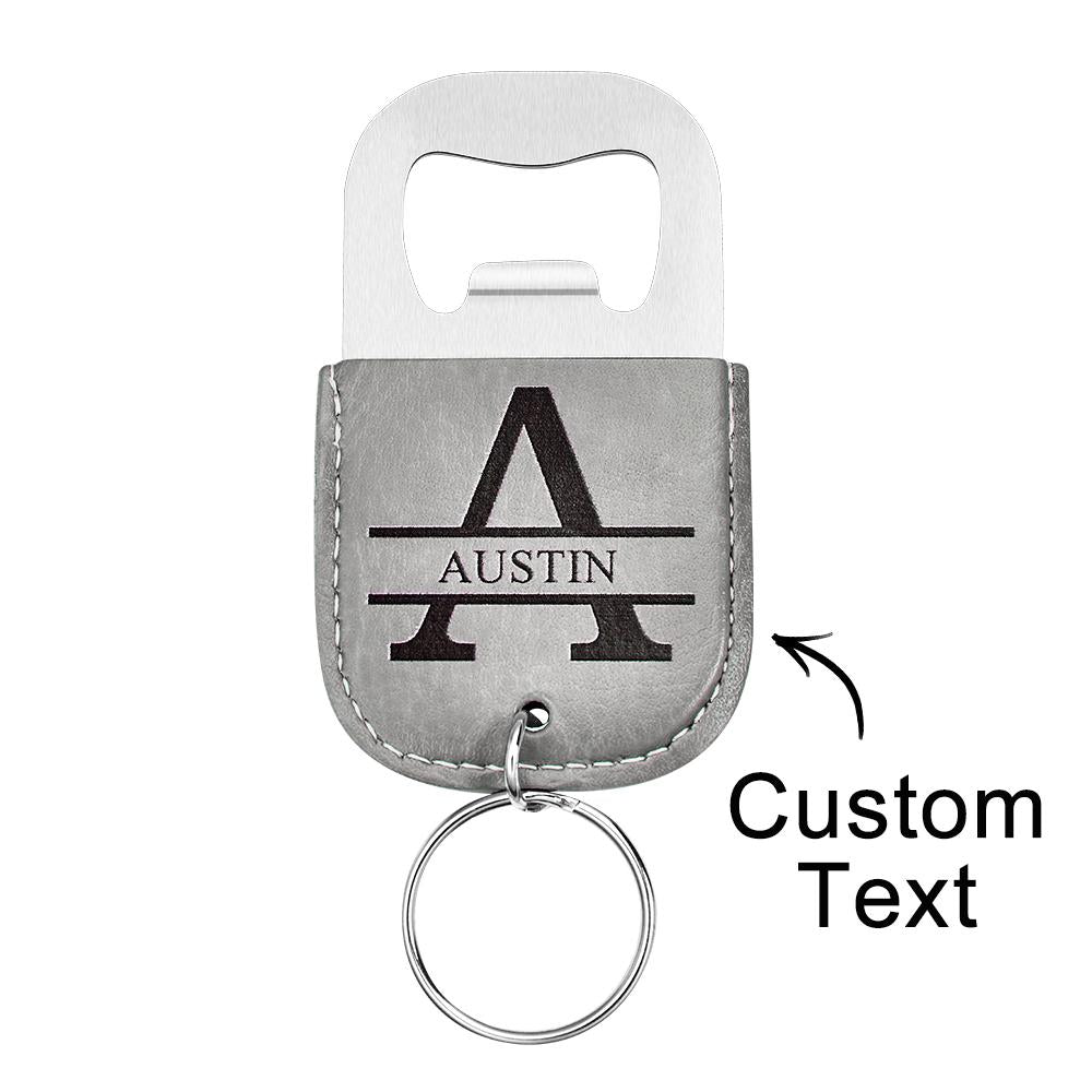 Custom Engraved Bottle Opener Leather Keychain Bottle Opener - gift for anyone - Personalized Keychain