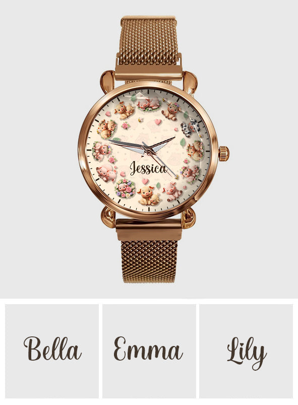 Life Is Better With Pigs - Personalized Pig Lover Women Hand Watch