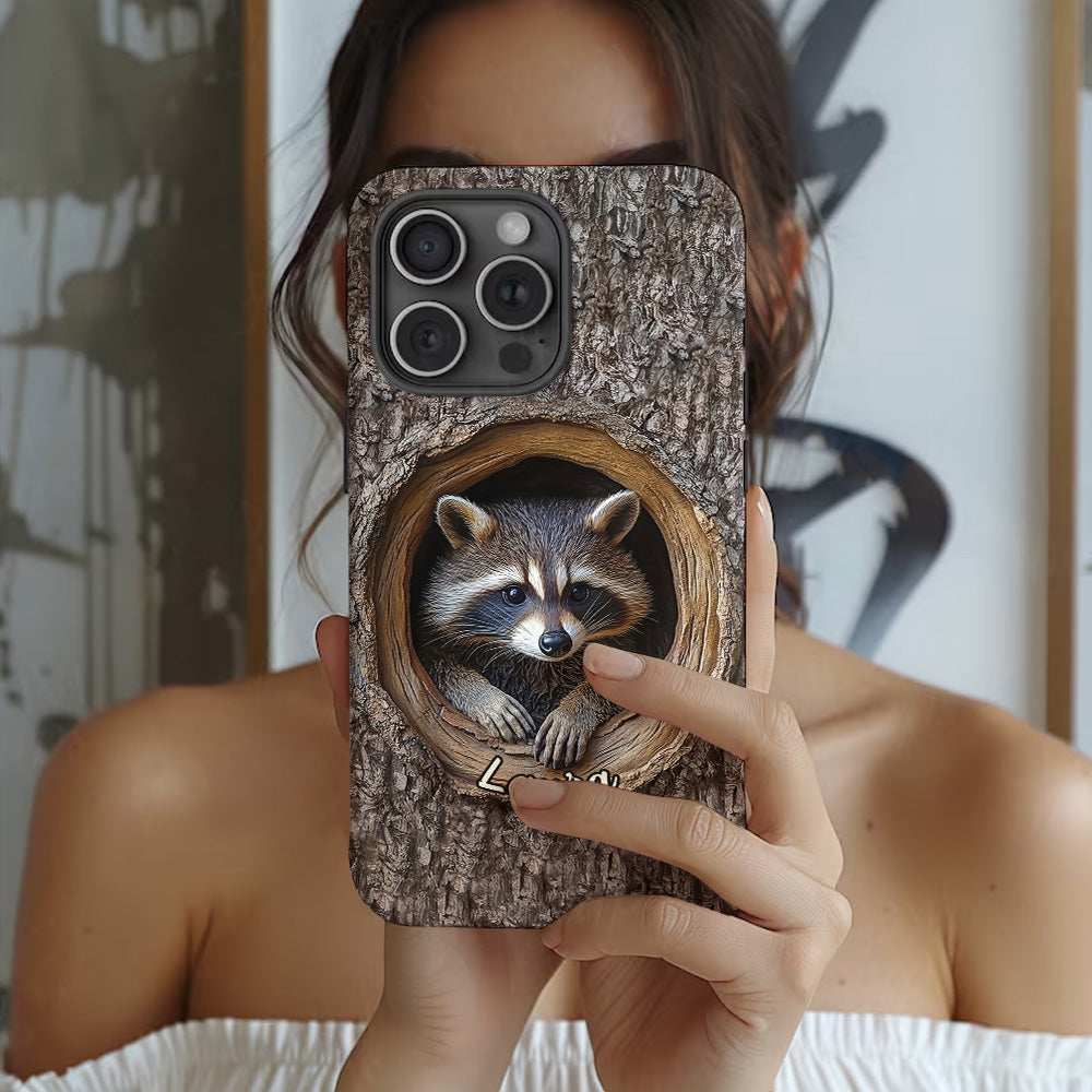 Adorable Raccoon - Personalized Raccoon Full Print Phone Case