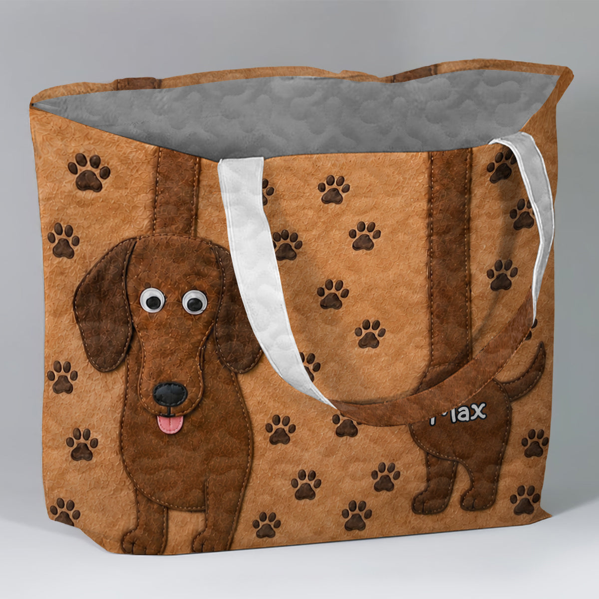 Funny Dog Lovers Gift - Personalized Dog Quilted Tote Bag