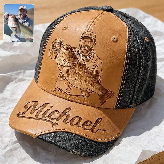 Custom Fishing Hat For Dad/ Husband/ Son... - Personalized Fishing Classic Cap