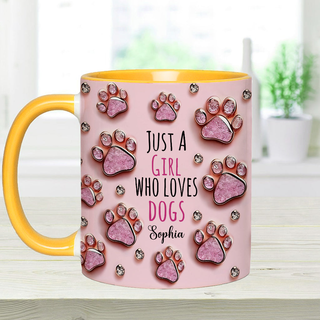 Just A Girl Who Loves Dogs - Personalized Dog Accent Mug
