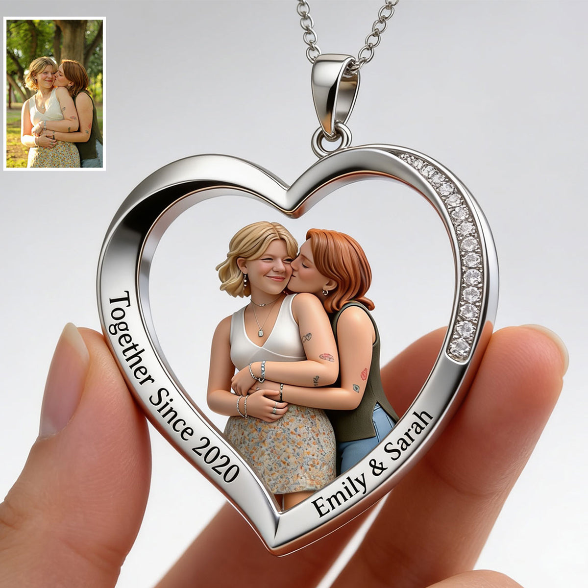 I Love You - Personalized LGBT Support Shaped Metal Pendant Necklace