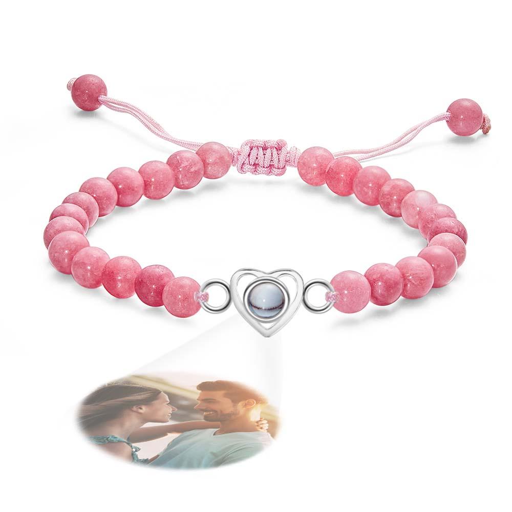 I Love You - Personalized Couple Photo Projection Beads Heart-Shaped Bracelet
