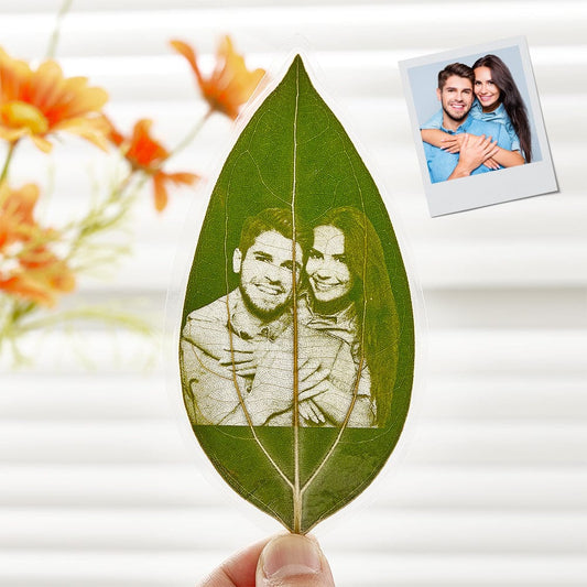 Any Photo - Personalized Photo Leaf Carving Bookmark