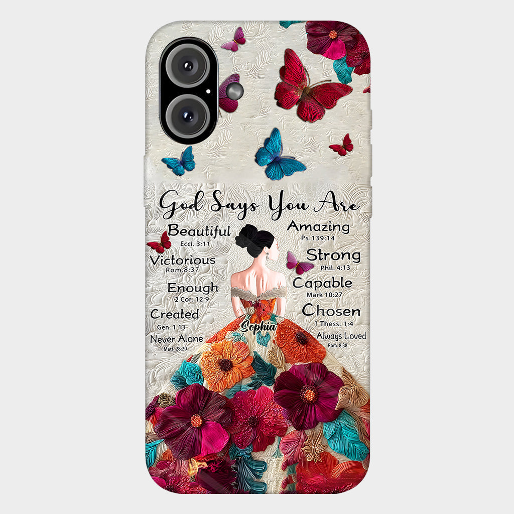God Says You Are Enough - Personalized Christian Full Print Phone Case
