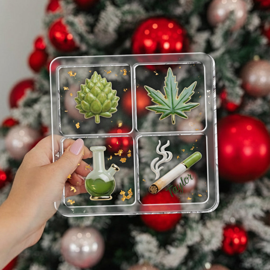 Green Magic Leaf - Personalized Weed Catch-All Tray