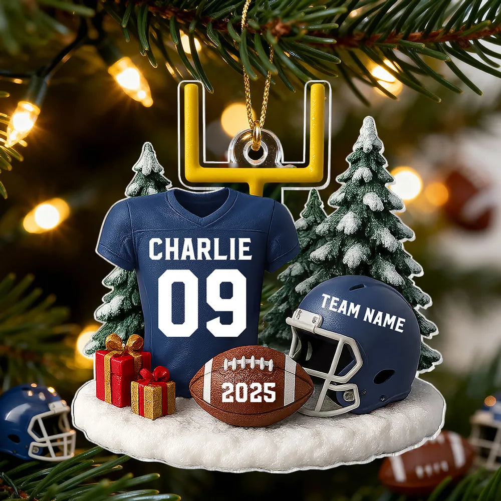 American Football Acrylic Ornament – Perfect Holiday Gift for Football Lovers, Football Team