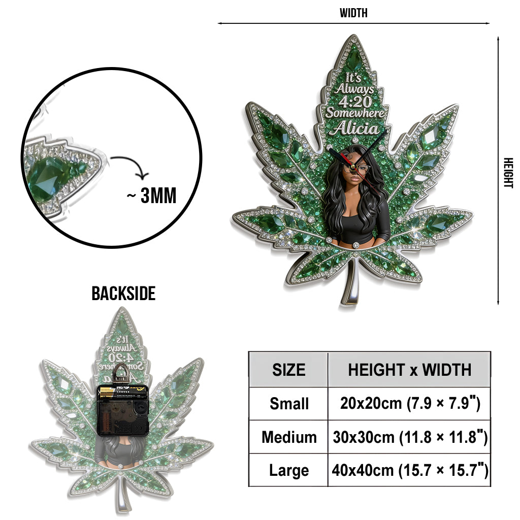 It's Always 4:20 Somewhere - Personalized Weed Acrylic Wall Clock
