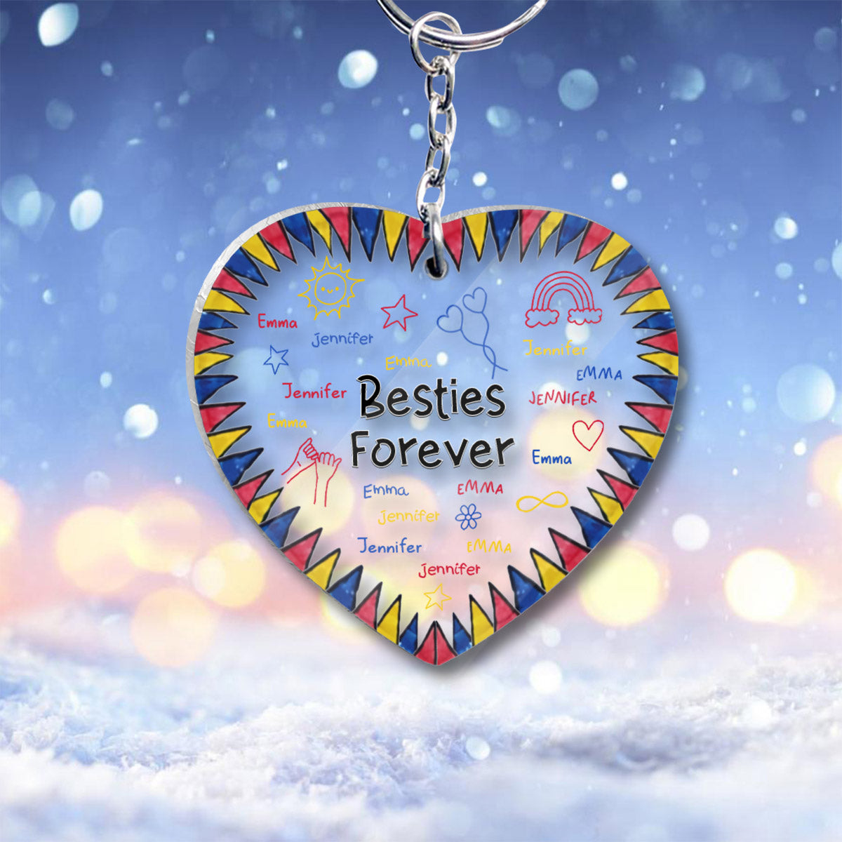 Besties Forever - Gift for friend - Personalized Transparent Keychain