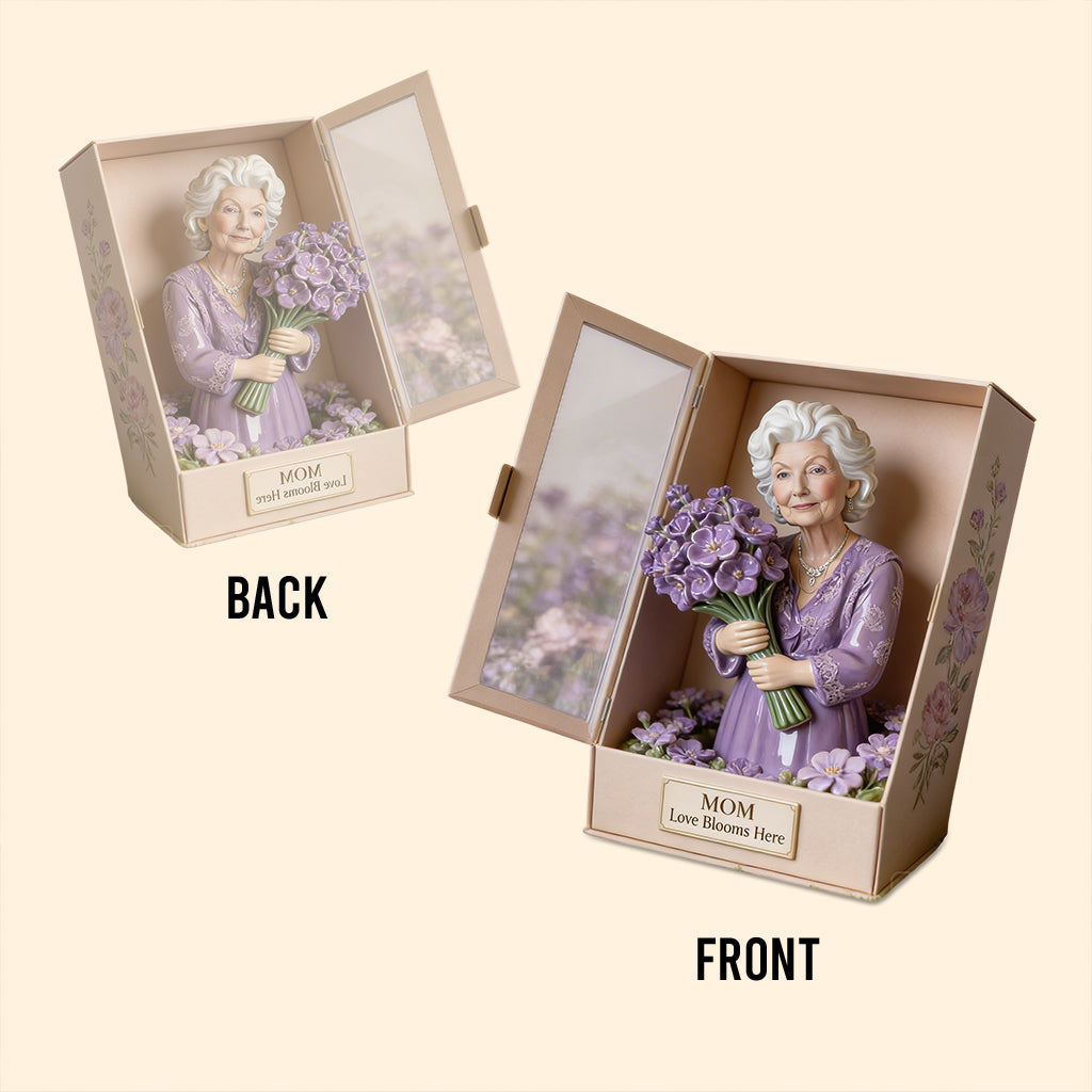 Love Blooms Here - Personalized Mother Custom Shaped Acrylic Plaque