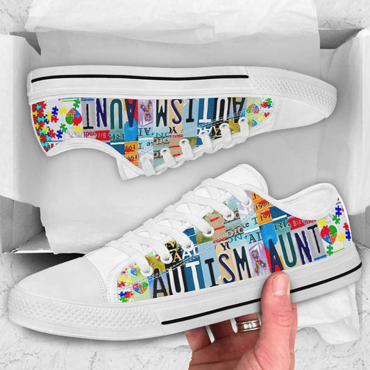 Autism Aunt - Autism Awareness Low Top Shoes 0921