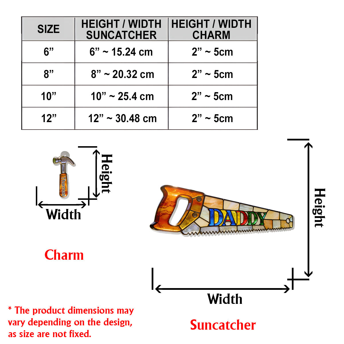 Best Dad Ever - Personalized Father Window Hanging Suncatcher With Custom Charms