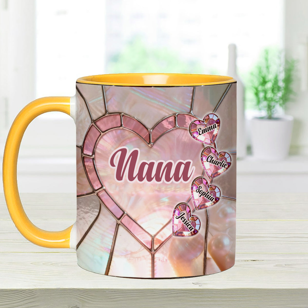 Blessed To Be Called Nana Mama Gigi Grandma - Personalized Grandma Set Accent Mug with Acrylic Stirrers