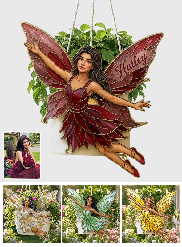 Custom Any Photo Garden Fairy - Personalized Gardening Hanging Pot