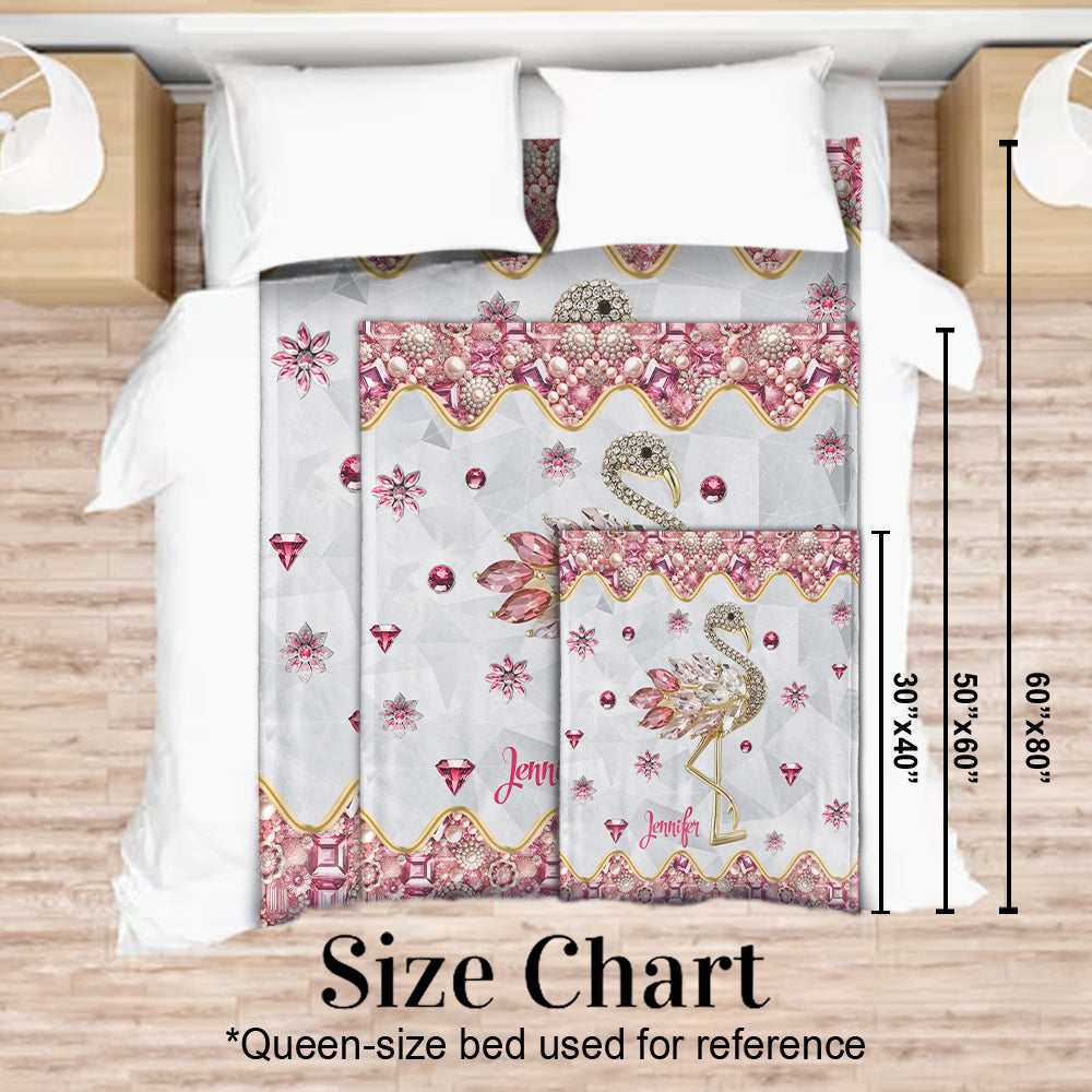 Just A Girl Who Loves Flamingos - Personalized Flamingo Blanket