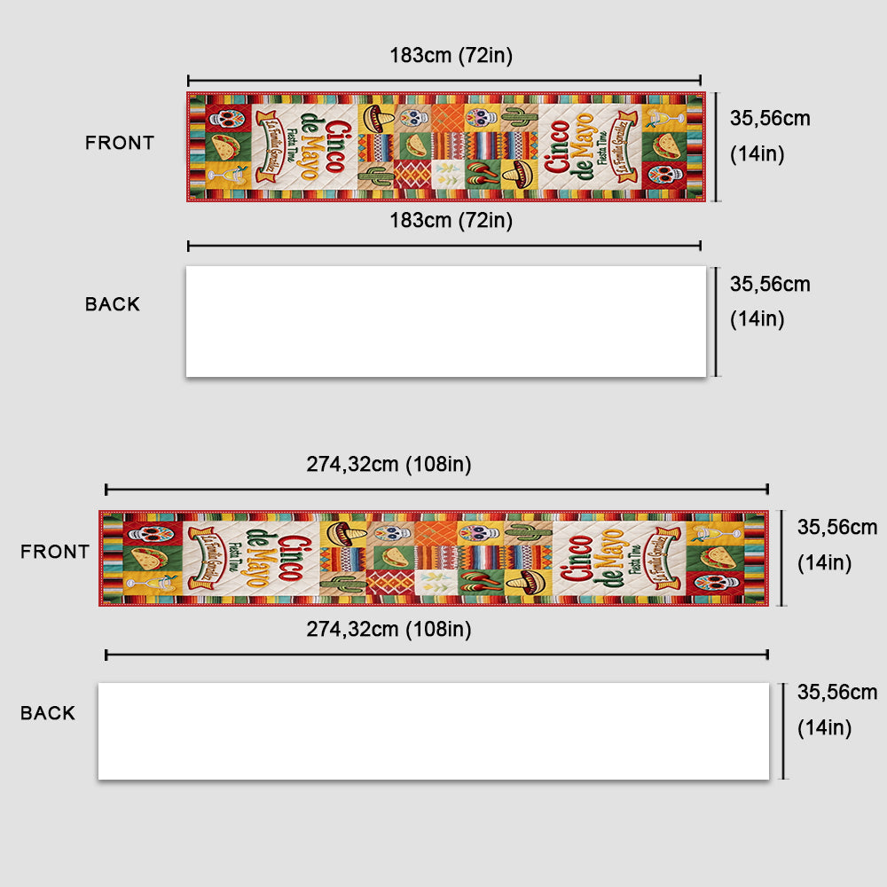 Home Decor Cinco de Mayo Outdoor, Indoor - Personalized Cinco de Mayo Table Runner