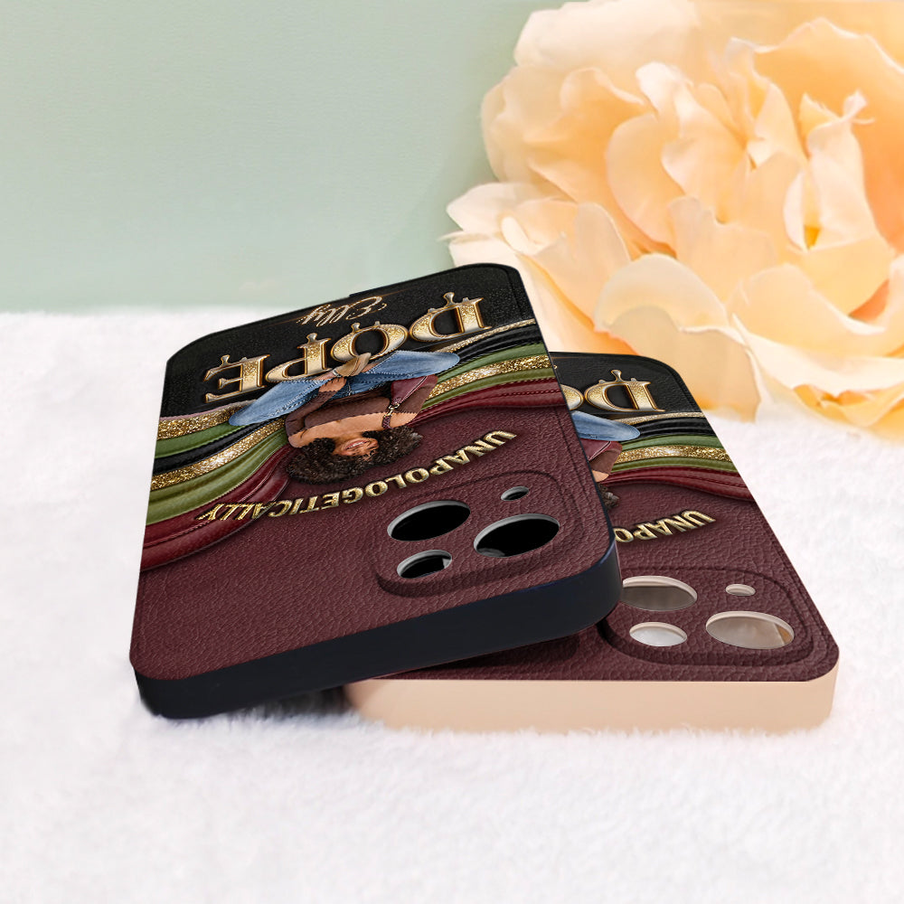 Happy Juneteeth, Black History, Black Pride - Personalized African American 3D Embossed Leather Phone Case