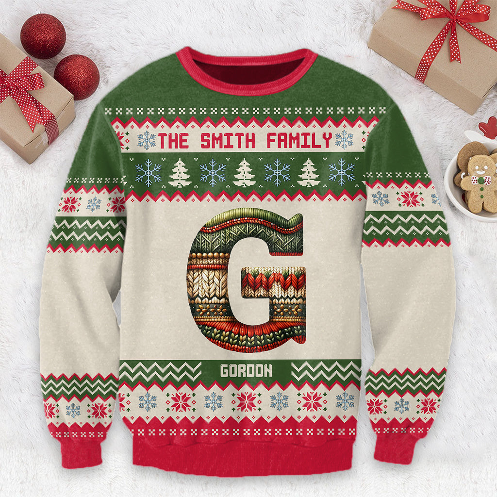 Family Letter - Personalized Family Ugly Sweater