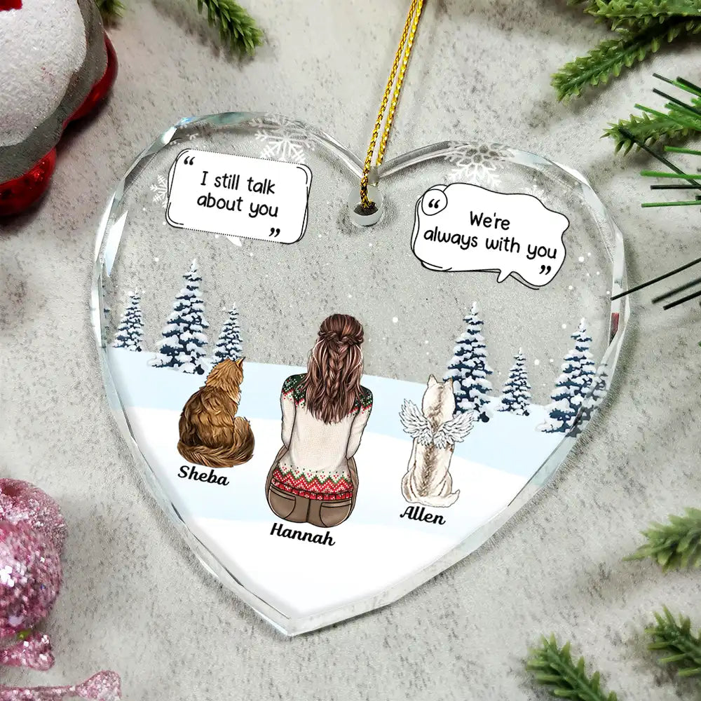 Personalized Crystal Heart Pet Memorial Ornament