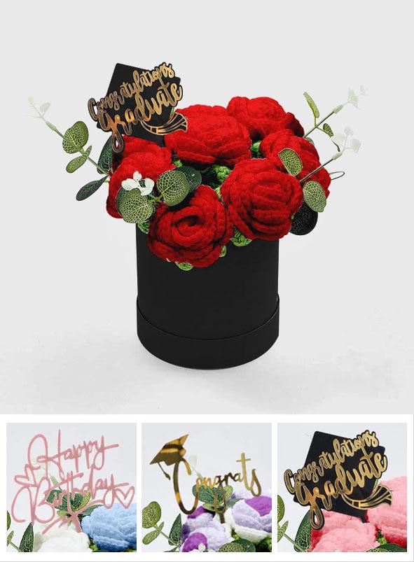 Congratulations Graduate - Personalized Graduation Crochet Flowers Graduation Gift Box