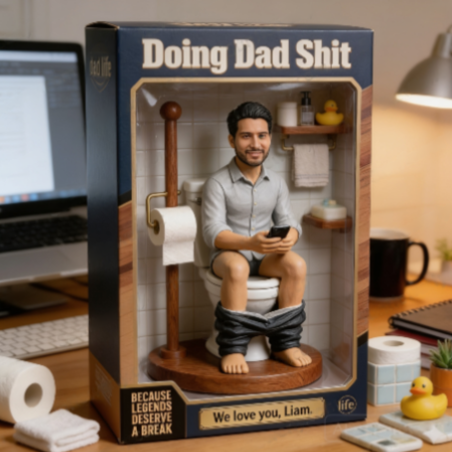 Customized "Doing Dad Shit" Action Figure – Funny Latin Dad Life Novelty Toy Statue, Hilarious Father's Day Gag Gift for Man Cave Office Desk