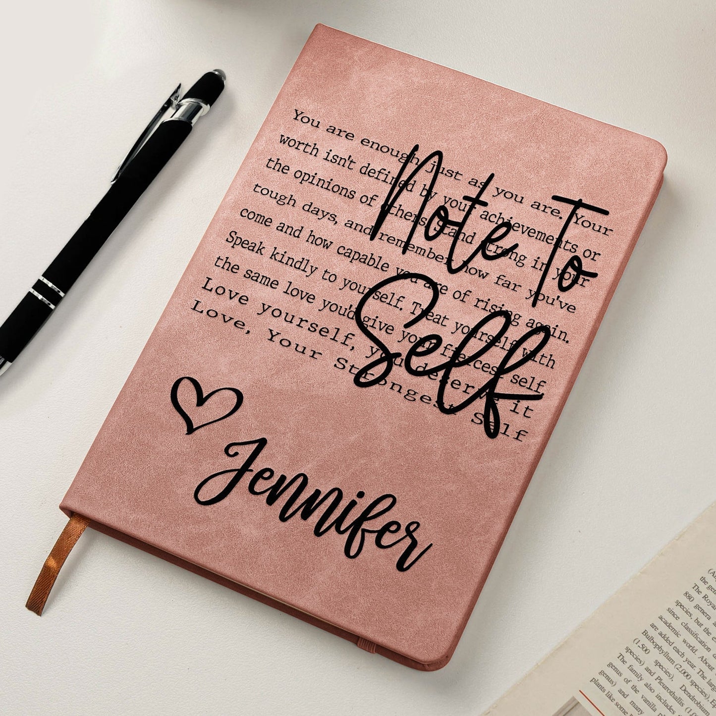 Self Love Affirmation Leather Journal, Personalized Name Gift for Her, A Heartwarming Pick Me Up for Tough Days