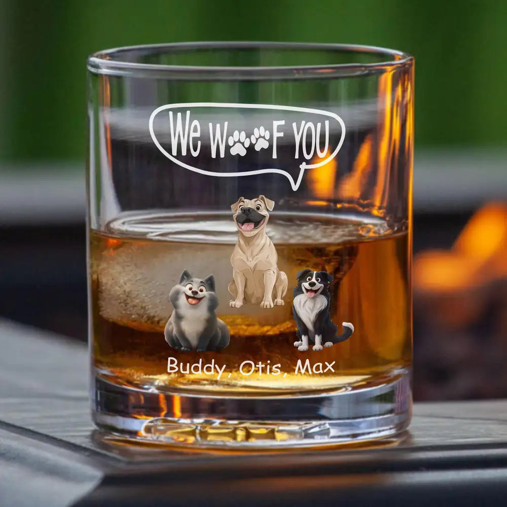 Best Dog Dad Ever – Personalized Whiskey Glass with Pup Illustration – Funny and Heartwarming Gift for Father’s Day