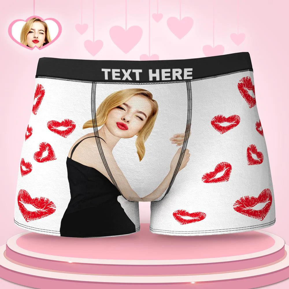 Custom Wife Or Girlfriend Face Boxers - Personalized Couple Men's boxer briefs