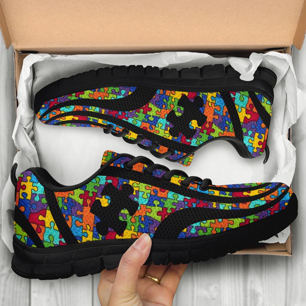 Colorful Puzzle Autism Awareness Sneakers 0622