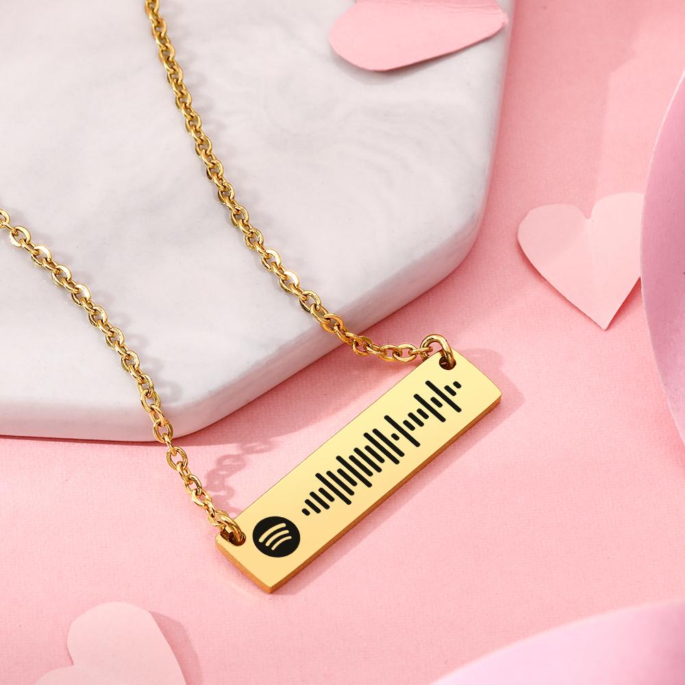Personalized Bar Spotify Code Engraved Name Charm