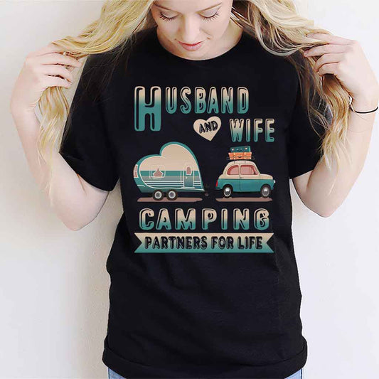 Husband And Wife Camping Partners - T-shirt and Hoodie 112021