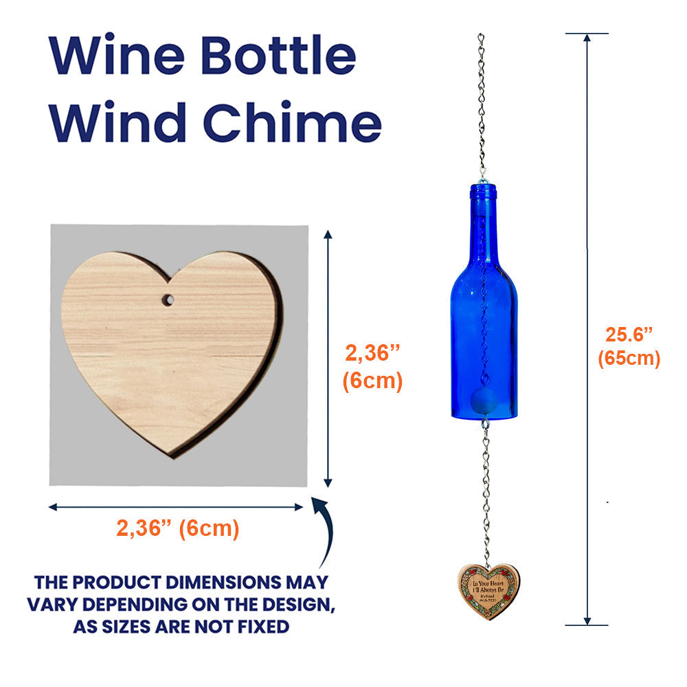 Hear The Wind And Think Of Me - Personalized Memorial Wine Bottle Wind Chime