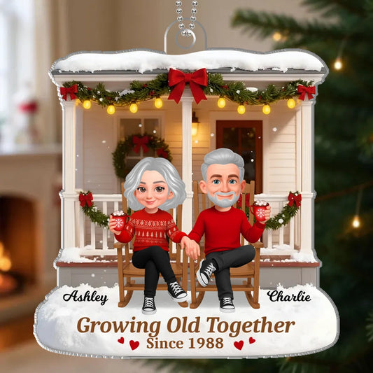 Acrylic Ornament Personalized Growing Old Together Couple Keepsake Warm Home Decor Gift for Partners