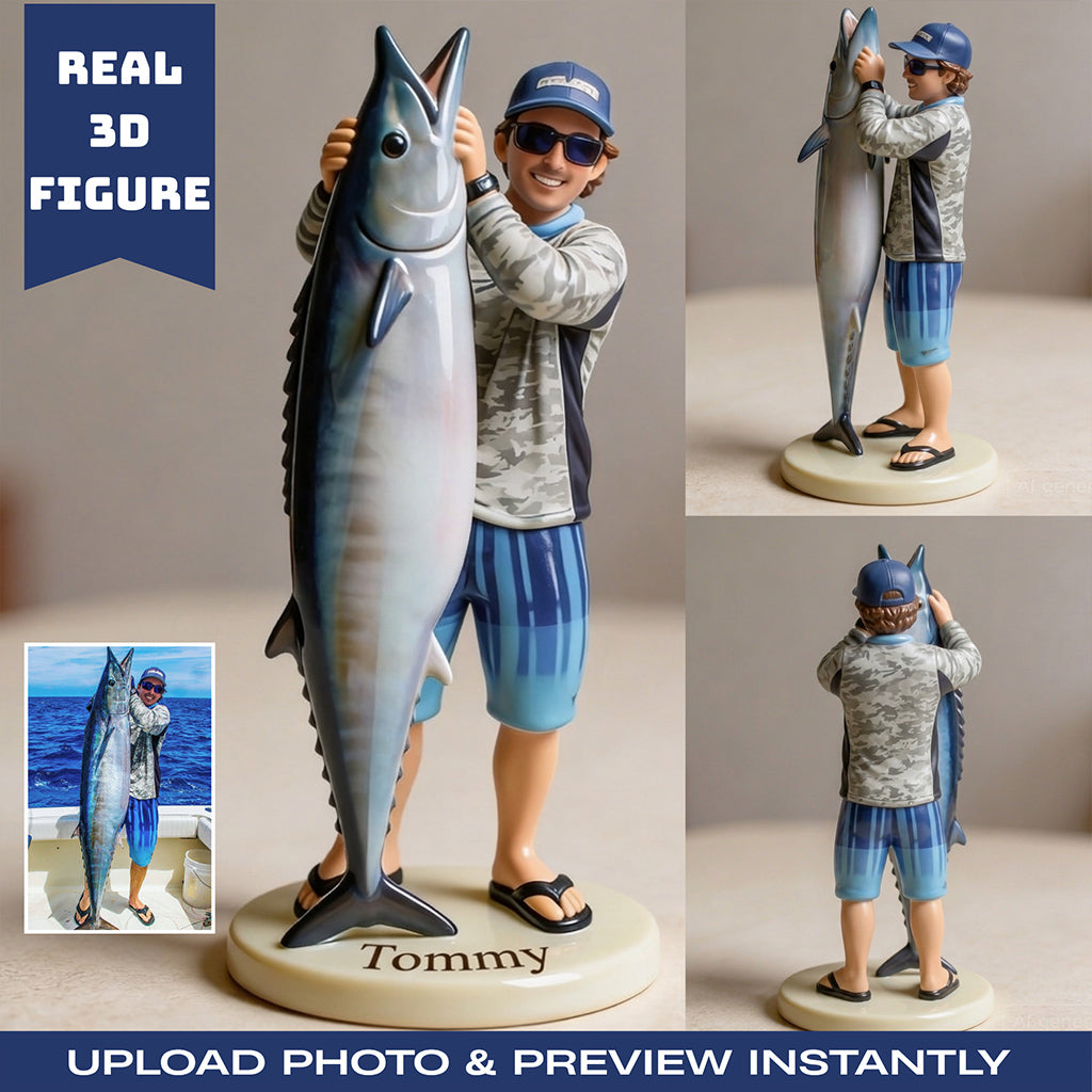 Custom Real 3D Figure From Any Photo - Personalized Fishing Premium 3D Figurine