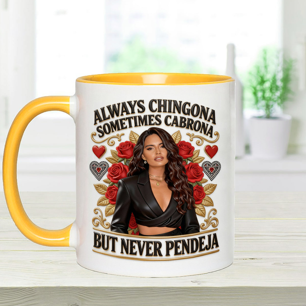 Latina Vibes, Always Chingona - Personalized Latina Women Set Accent Mug with Acrylic Stirrers